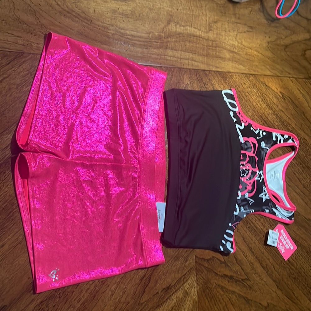 Justice size 20 plus pink and black